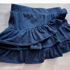 Baby Girls 3T Denim Look Tiered Ruffle Skort with Bloomers Garanimals